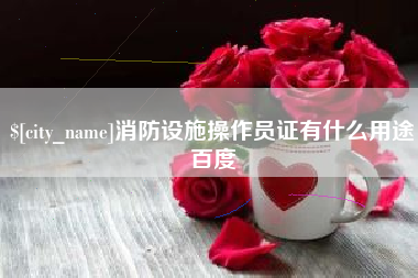 益阳消防设施操作员证有什么用途百度